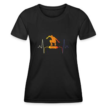 Skater Skate Heartbeat - T-shirt sport Femme - noir - Devant - AI Model Female 172 light (172cm)