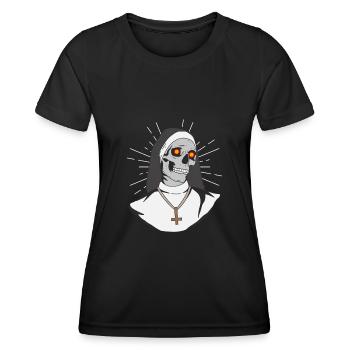 Satan Nun Antéchrist Crâne Satan - T-shirt sport Femme - noir - Devant - AI Model Female 172 light (172cm)