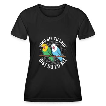 Wellensittich Nymphensittich Sittich - Frauen Funktions-T-Shirt - Schwarz - Vorne - AI Model Female 172 light (172cm)