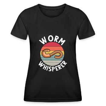 Wurm Würmer Vermicomp Wurmzucht Vermikultur - Frauen Funktions-T-Shirt - Schwarz - Vorne - AI Model Female 172 light (172cm)
