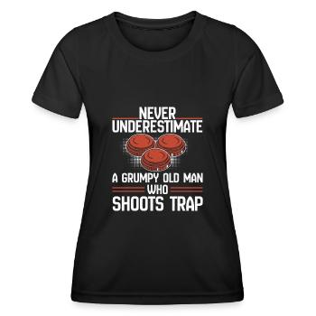 Shooting Sport Clay Pigeon Shooting Clay Pigeon Shooting - Women's Functional T-Shirt - black - Front - AI Model Female 172 light (172cm)