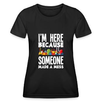 Hausmeister Reinigung Putzfrau Putzmann - Frauen Funktions-T-Shirt - Schwarz - Vorne - AI Model Female 172 light (172cm)