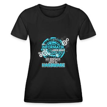 Informatik Programmierer Informatiker Hardware Sof - Frauen Funktions-T-Shirt - Schwarz - Vorne - AI Model Female 172 light (172cm)