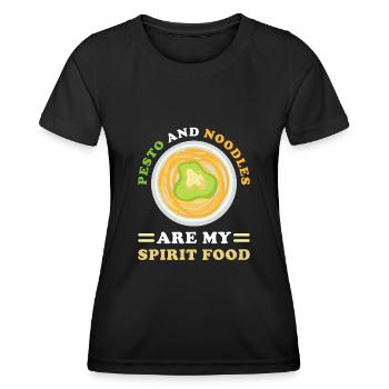 Pesto mit Nudeln - Frauen Funktions-T-Shirt - Schwarz - Vorne - AI Model Female 172 light (172cm)