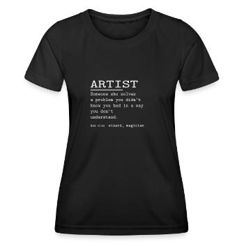 ARTIST - Frauen Funktions-T-Shirt - Schwarz - Vorne - AI Model Female 172 light (172cm)