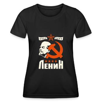 Marteau et cresson Étoile Lénine Russie URSS - T-shirt sport Femme - noir - Devant - AI Model Female 172 light (172cm)