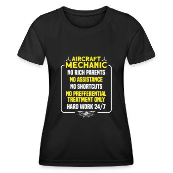 Luftfahrt Liebhaber Flugzeuge Fluggerätmechaniker - Frauen Funktions-T-Shirt - Schwarz - Vorne - AI Model Female 172 light (172cm)