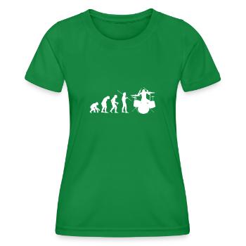 Human Evolution Batteur de tambour - T-shirt sport Femme - vert - Devant - AI Model Female 172 dark (172cm)