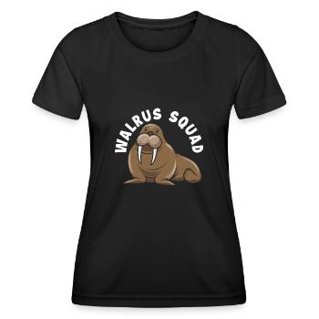 Team Walross Walrosse Walross Geschenk - Frauen Funktions-T-Shirt - Schwarz - Vorne - AI Model Female 172 light (172cm)