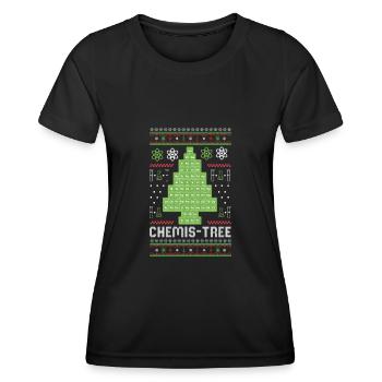 Oh Chemis-Tree Funny Chemistry Christmas - Frauen Funktions-T-Shirt - Schwarz - Vorne - AI Model Female 172 light (172cm)