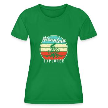 Mountain Mountainbike Explorer - Frauen Funktions-T-Shirt - Kelly Green - Vorne - AI Model Female 172 dark (172cm)