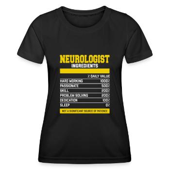 Génial Neurologue Ingrédients Tee Shirt - T-shirt sport Femme - noir - Devant - AI Model Female 172 light (172cm)