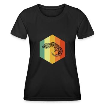 GECKO Retro Gekko Shirt - Women's Functional T-Shirt - black - Front - AI Model Female 172 light (172cm)