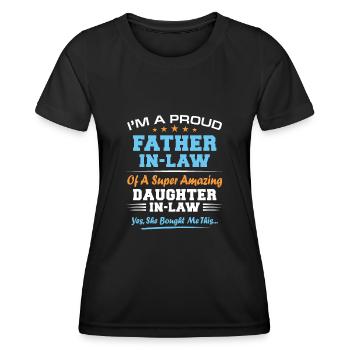 Daughter-in-law Funny Father's Day Christmas - Women's Functional T-Shirt - black - Front - AI Model Female 172 light (172cm)