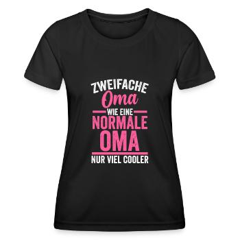 Zweifache Oma - Frauen Funktions-T-Shirt - Schwarz - Vorne - AI Model Female 172 light (172cm)