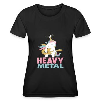 Einhorn Heavy Metal Musik - Frauen Funktions-T-Shirt - Schwarz - Vorne - AI Model Female 172 light (172cm)