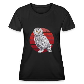 Hibou Hibou Hibou Hibou Animal Woody Hibou Grange Hibou Amusant - T-shirt sport Femme - noir - Devant - AI Model Female 172 light (172cm)