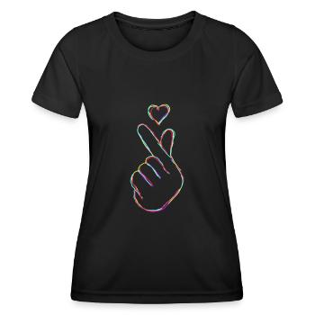 Kpop Fingers Musique Pop Coréenne K-Pop - T-shirt sport Femme - noir - Devant - AI Model Female 172 light (172cm)