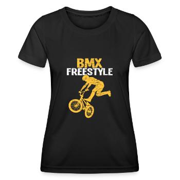 BMX freestyle - T-shirt sport Femme - noir - Devant - AI Model Female 172 light (172cm)