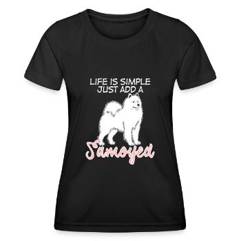 Samojede dog Samoyede Samoyed Hunde Hund - Frauen Funktions-T-Shirt - Schwarz - Vorne - AI Model Female 172 light (172cm)