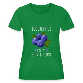 Blueberries Spirit Food - Women's Functional T-Shirt - kelly green - Front - AI Model Female 172 dark (172cm)