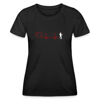 Programmation du rythme cardiaque et du cœur - T-shirt sport Femme - noir - Devant - AI Model Female 172 light (172cm)