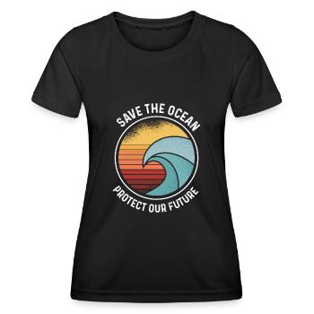 Save the Ocean - Women's Functional T-Shirt - black - Front - AI Model Female 172 light (172cm)