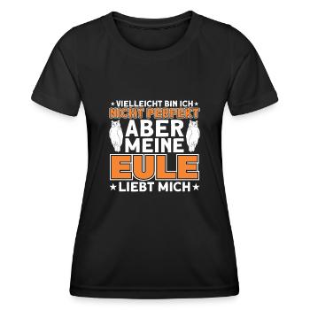 Eulen Liebhaber Eulen Eule Geschenk - Frauen Funktions-T-Shirt - Schwarz - Vorne - AI Model Female 172 light (172cm)
