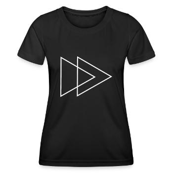 Doppel Dreieck Weiss - Frauen Funktions-T-Shirt - Schwarz - Vorne - AI Model Female 172 light (172cm)