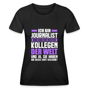Journalist Journalismus Reporter Zeitung - Frauen Funktions-T-Shirt - Schwarz - Vorne - AI Model Female 172 light (172cm)