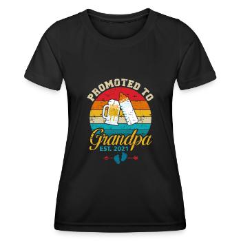 Befördert zum Opa Est 2021 Milk Beer Hilarious N - Frauen Funktions-T-Shirt - Schwarz - Vorne - AI Model Female 172 light (172cm)