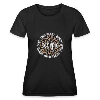Signe du zodiaque Scorpion Horoscope Signe du zodiaque - T-shirt sport Femme - noir - Devant - AI Model Female 172 light (172cm)
