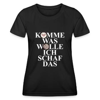 Komme Was Wolle Ich Schaf Das Baumwolle Bauer - Frauen Funktions-T-Shirt - Schwarz - Vorne - AI Model Female 172 light (172cm)