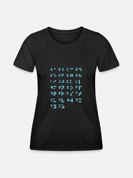 Impaired Letters Awareness Dots Braille - Women's Functional T-Shirt - black