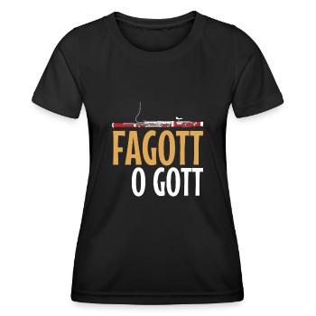 Fagott Spruch Fagottist Instrument - Frauen Funktions-T-Shirt - Schwarz - Vorne - AI Model Female 172 light (172cm)