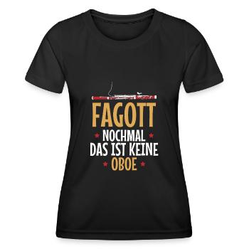 Fagott das ist keine Oboe Fagottist - Frauen Funktions-T-Shirt - Schwarz - Vorne - AI Model Female 172 light (172cm)