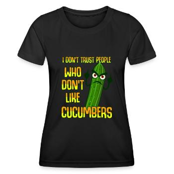 Cucumber Gardener Garden Vegetable Cucumbers - Women's Functional T-Shirt - black - Front - AI Model Female 172 light (172cm)
