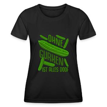 Gurke Gärtner Gemüsegärtner Gurken - Frauen Funktions-T-Shirt - Schwarz - Vorne - AI Model Female 172 light (172cm)