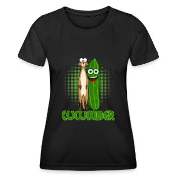 Gurke Erdmännchen Gemüse Gurken - Frauen Funktions-T-Shirt - Schwarz - Vorne - AI Model Female 172 light (172cm)
