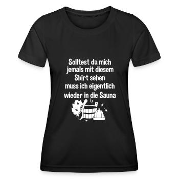 Sauna Saunieren Saunameister Wellness Idee - Frauen Funktions-T-Shirt - Schwarz - Vorne - AI Model Female 172 light (172cm)