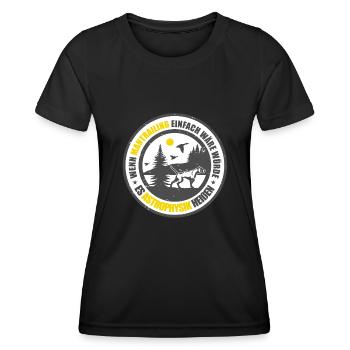 Mantrailing Mantrailer Team Hund Hundesport - Frauen Funktions-T-Shirt - Schwarz - Vorne - AI Model Female 172 light (172cm)