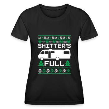 Shitter's Full National Lampoon Christmas Vacation - Frauen Funktions-T-Shirt - Schwarz - Vorne - AI Model Female 172 light (172cm)