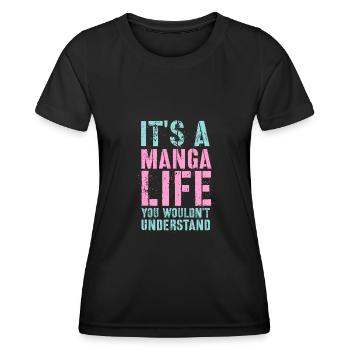 Manga Geschenk - Frauen Funktions-T-Shirt - Schwarz - Vorne - AI Model Female 172 light (172cm)