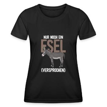 Nur noch ein Esel Bauernhof - Frauen Funktions-T-Shirt - Schwarz - Vorne - AI Model Female 172 light (172cm)