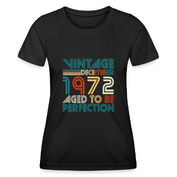 Born December 1972 Retro - Women's Functional T-Shirt - black - Front - AI Model Female 172 light (172cm)