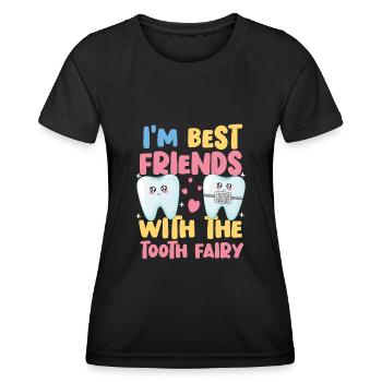 Dentiste Assistante Hygiéniste - T-shirt sport Femme - noir - Devant - AI Model Female 172 light (172cm)