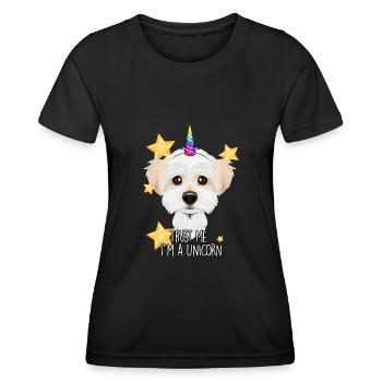 Faites-moi confiance à A Unicorn I Funny Maltese - T-shirt sport Femme - noir - Devant - AI Model Female 172 light (172cm)