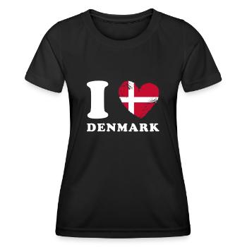 Dänemark J’aime le Danemark - T-shirt sport Femme - noir - Devant - AI Model Female 172 light (172cm)