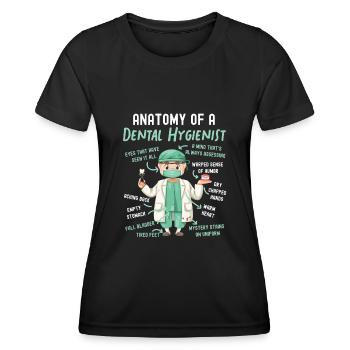 Hygiéniste dentaire Anatomie Anatomie - T-shirt sport Femme - noir - Devant - AI Model Female 172 light (172cm)