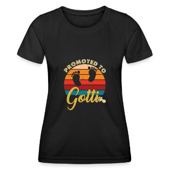 Promoted To Gotti Taufgotti Firmgotti - Frauen Funktions-T-Shirt - Schwarz - Vorne - AI Model Female 172 light (172cm)